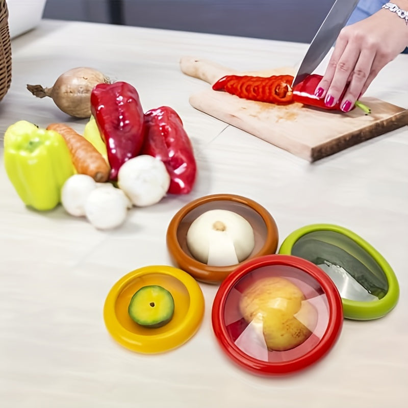 4pcs FreshPro Avocado & Tomato Keeper - Reusable, BPA-Free, Stackable Storage Containers