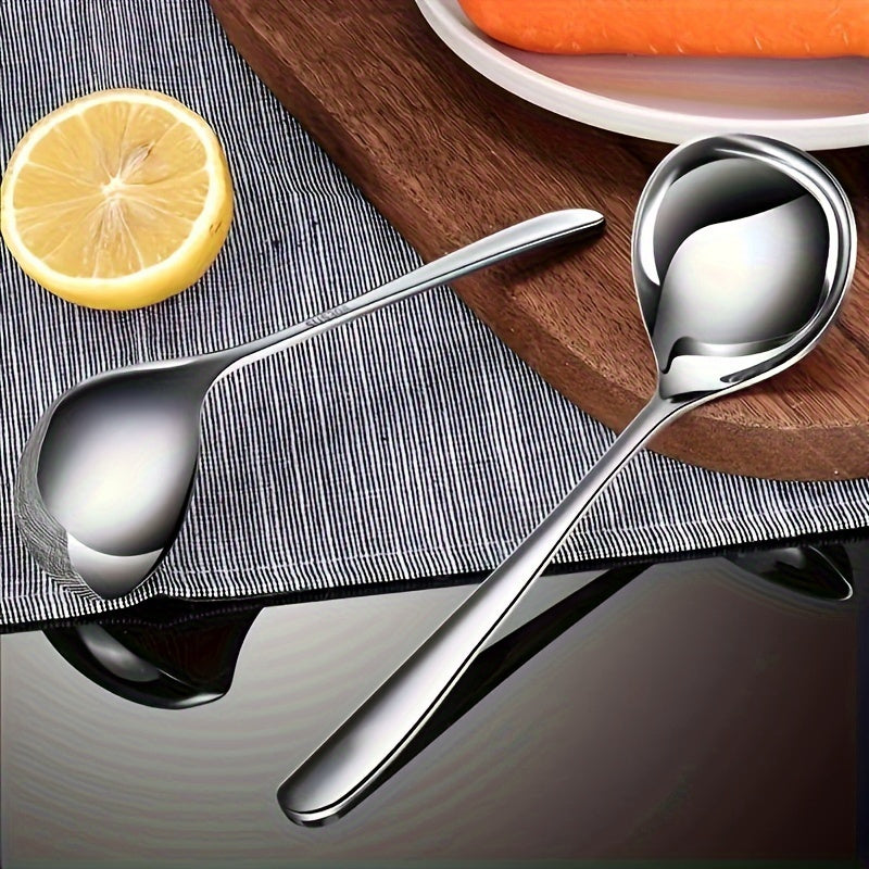 High-Quality, Ergonomic Design for Home 2-Piece Stainless Steel Soup Spoons Set