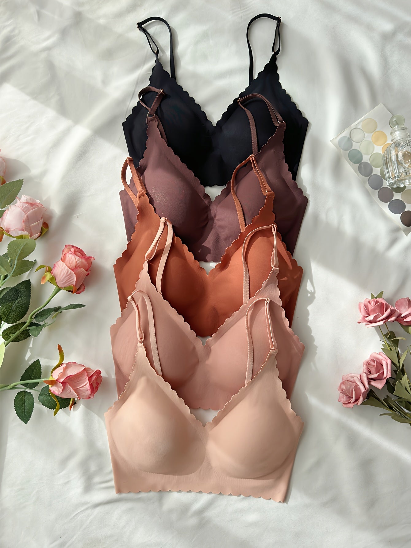 our 5 Pcs Elegant Solid Bras, designed for comfort and elegance.