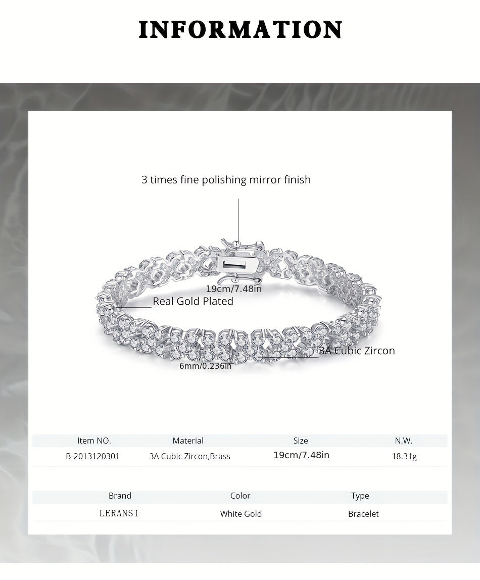 Savya Deluxe Zirconia Inlaid Link Bracelet