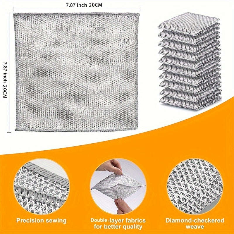 New Non - scretch3 0pcs Premium Double Layer Wire Dishcloths