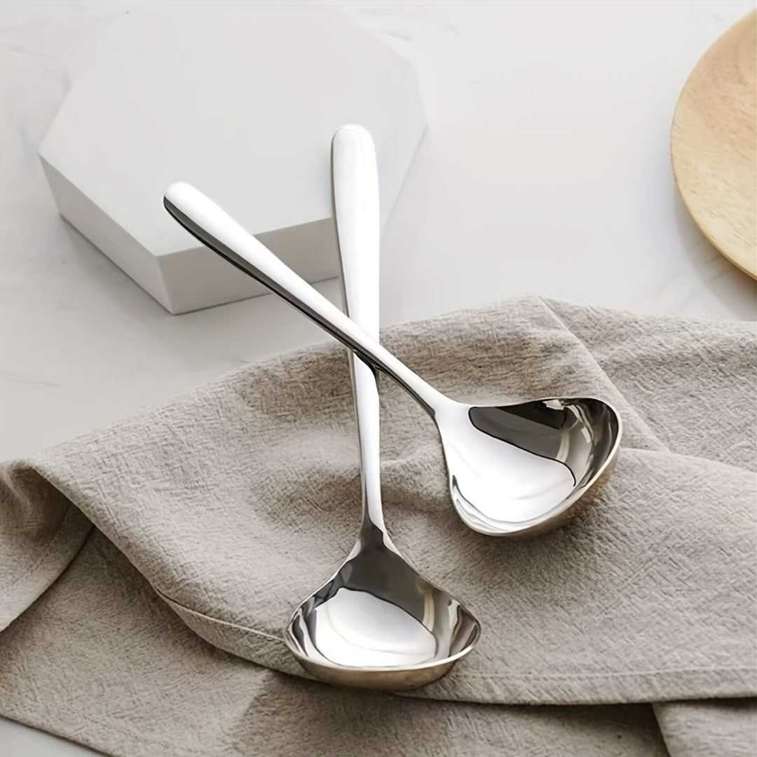 High-Quality, Ergonomic Design for Home 2-Piece Stainless Steel Soup Spoons Set