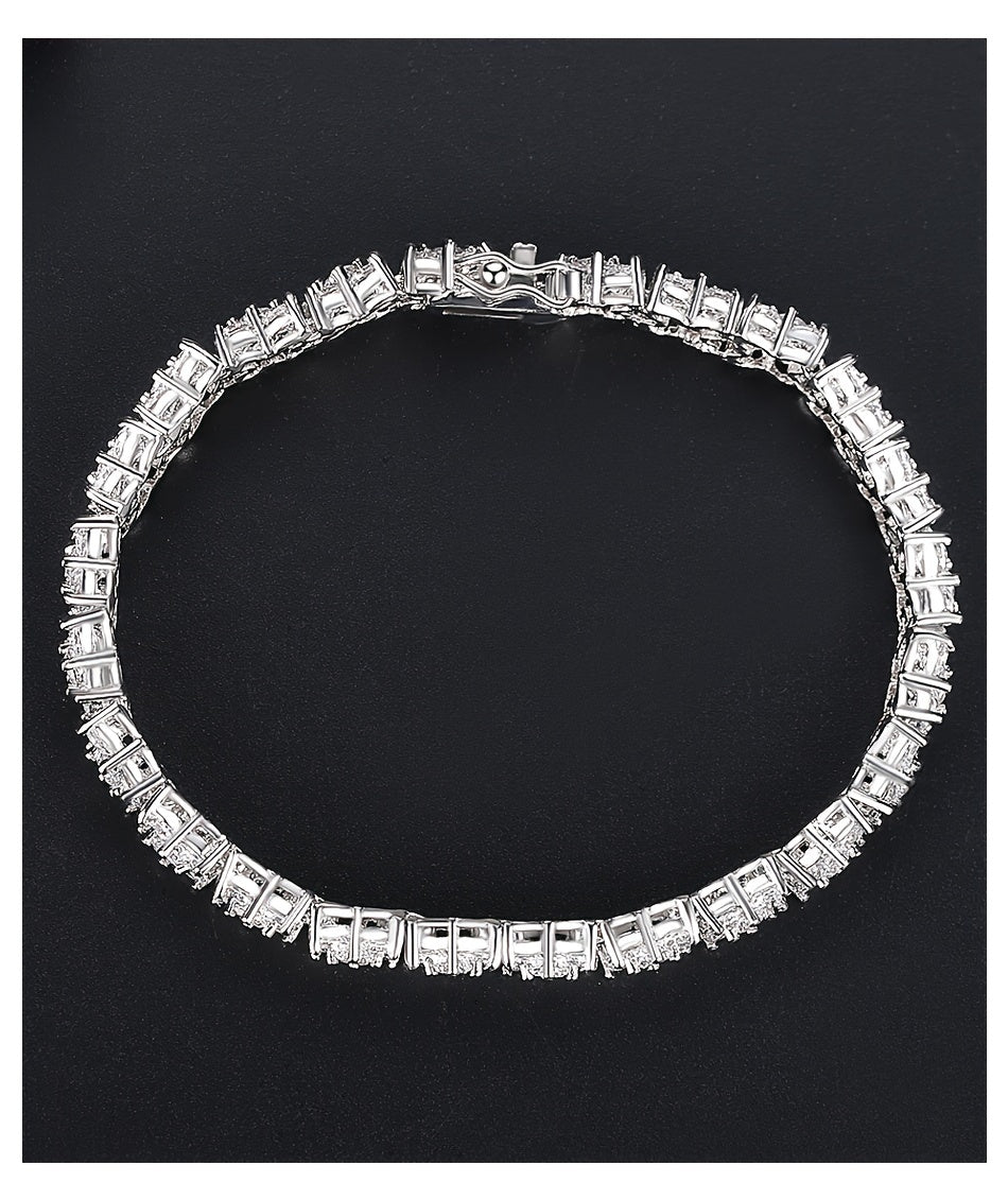 Savya Deluxe Zirconia Inlaid Link Bracelet