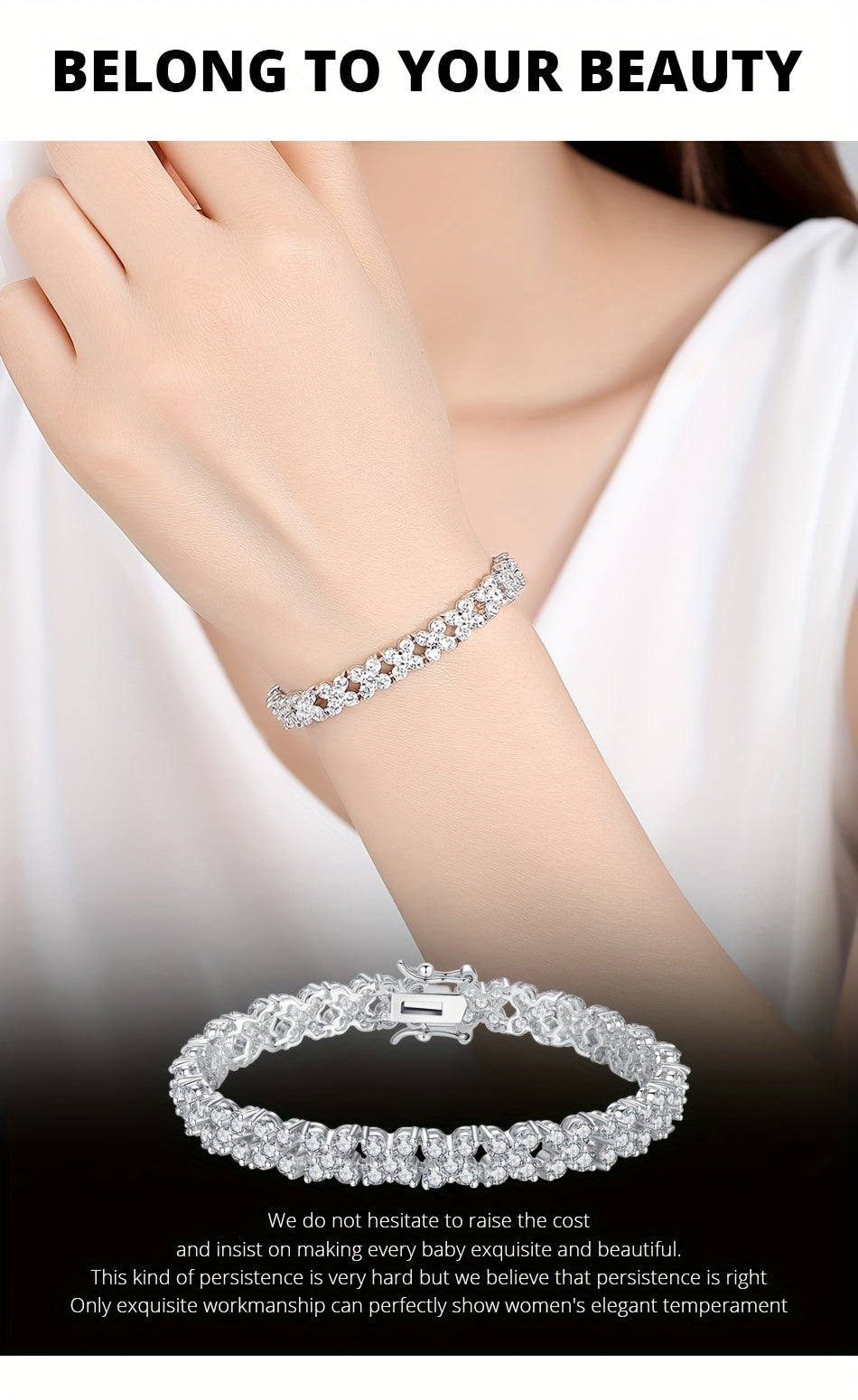 Savya Deluxe Zirconia Inlaid Link Bracelet