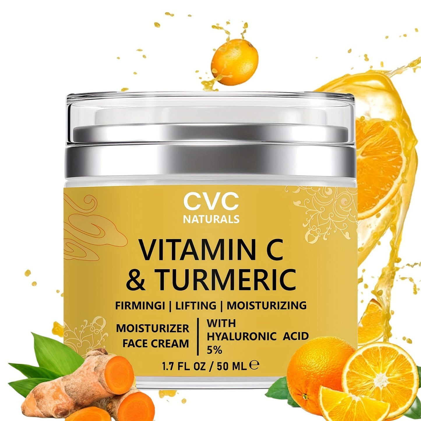 50ML Turmeric-Collagen Cream - Deeply Hydrating and Nourishing, Rich in Vitamins for Healthy Glowing Skin, Reveals Radiant and Youthful Complexion, Infused with Soothing Aloe Vera, Boosts Hydration with Hyaluronic Acid - Suit