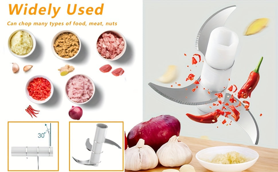 250ml Mini Garlic Chopper, Portable Food Processor, Cordless Meat Grinder